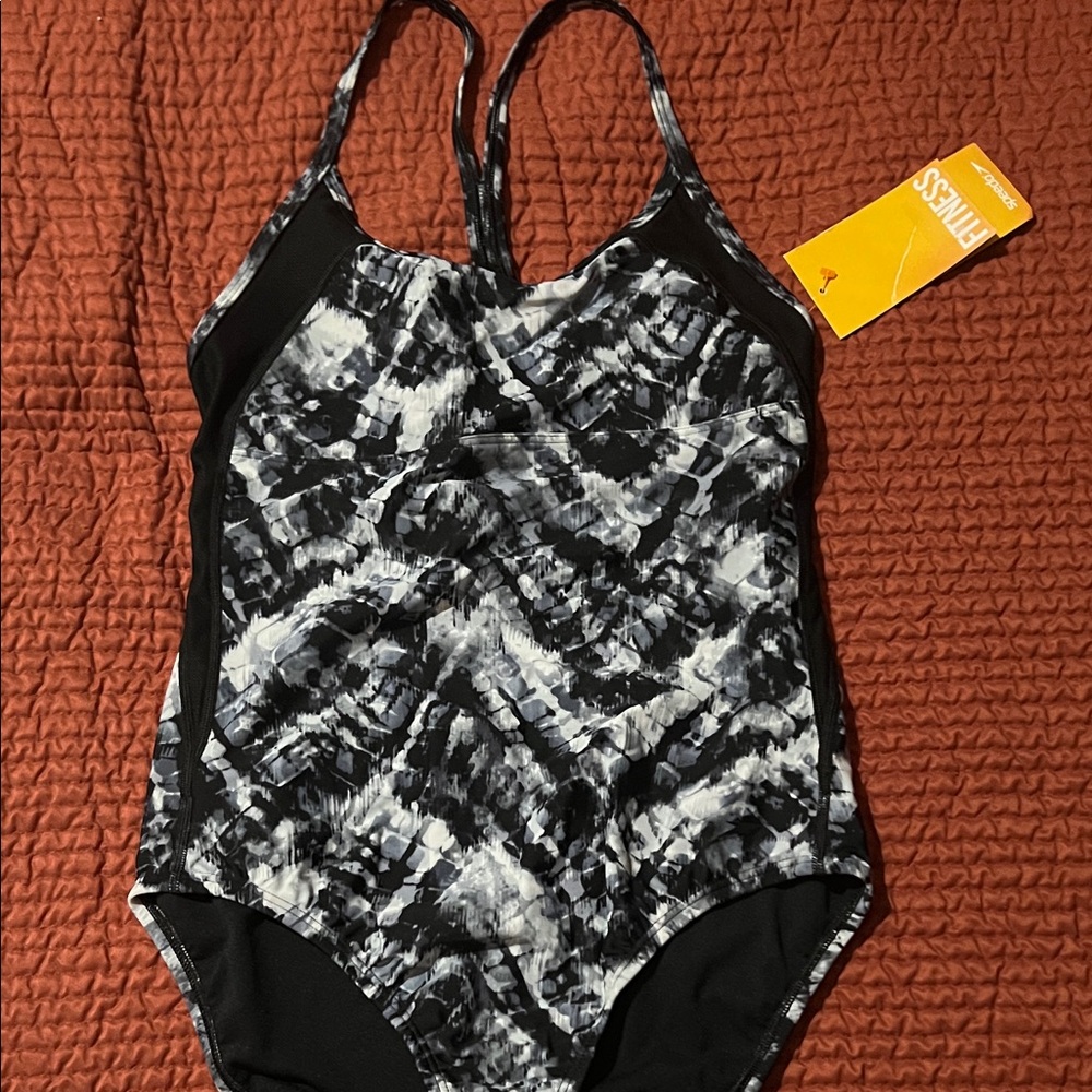 Speedo Black and White Women's One Piece Swimsuit